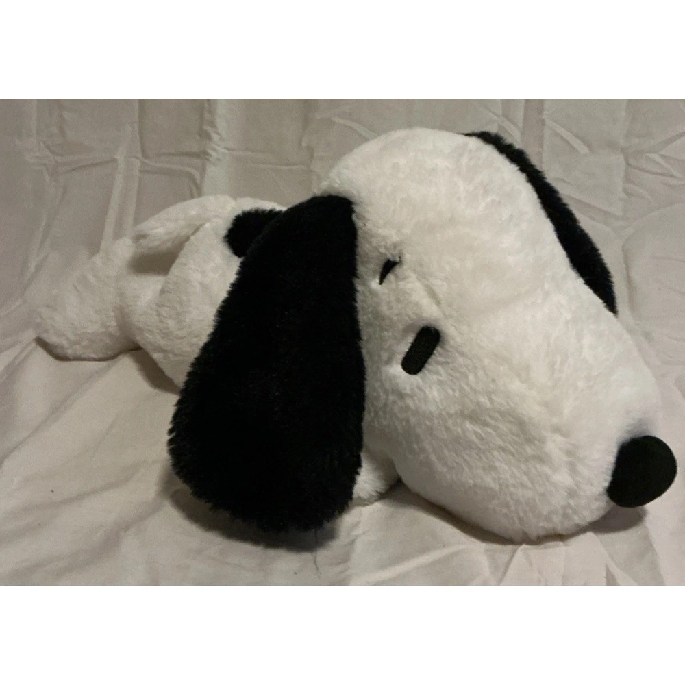 2022 Animal Adventure Peanuts Black White Sleeping Snoopy 20"  Stuffed Animal